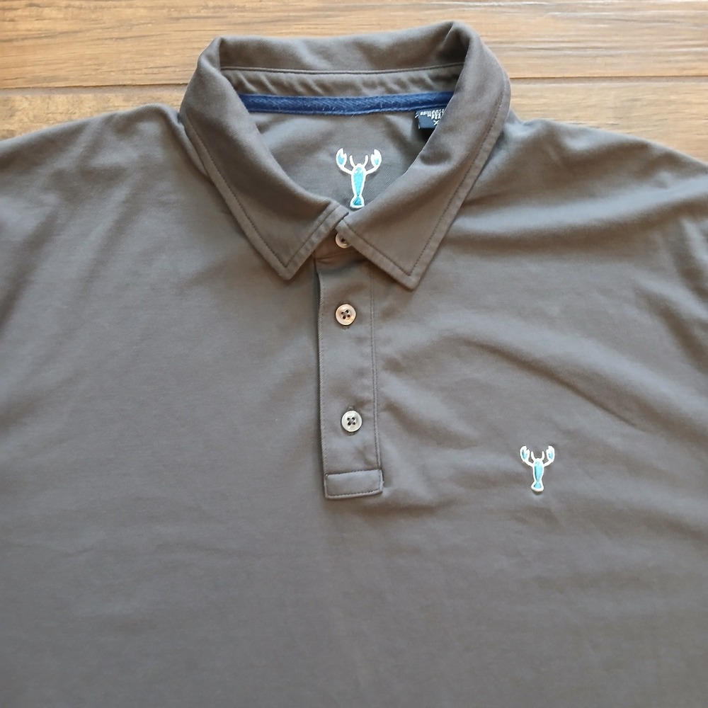 The Hamptons Polo Mens Extra Large Grey Golf Shirt‎ Lobster Cotton Poly Blend
